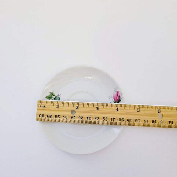 Vintage FP Zajecar Pink Rose Demitasse Teacup & Saucers 4 Sets, Yugoslavia Made - Picture 10 of 10